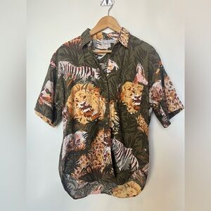 Vintage Andrew Sport Safari Print Jungle Animal Print | Size L